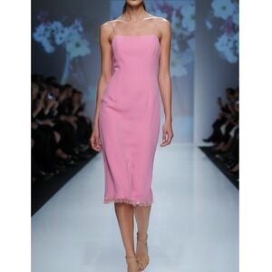 $570 Jasper Conran Pink Midi Dress Sequin Paillette Hem Spaghetti Strap Designer